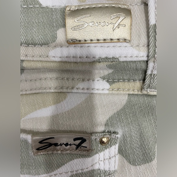 Seven 7 Camouflage High Waist Ripped Skinny Easy fit jeans Beige Green / Cream 6 - Picture 11 of 16